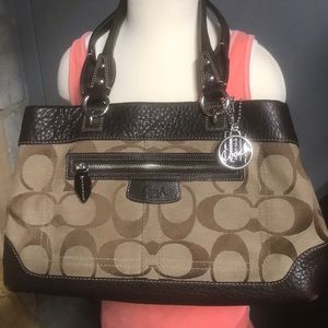 Leather & Canvas Coach Purse